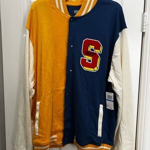 Peanuts Varsity Jacket Blue and Yellow Classic Design